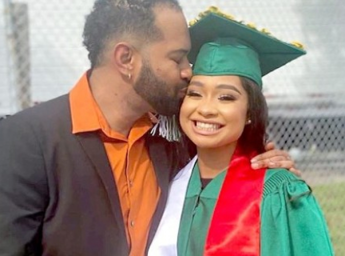 Miya Marcano, R., and her Trinidad-born dad, Marlon Marcano, aka DJ Eternal Vibes. L. (Instagram image: DJ Eternal Vibes)  