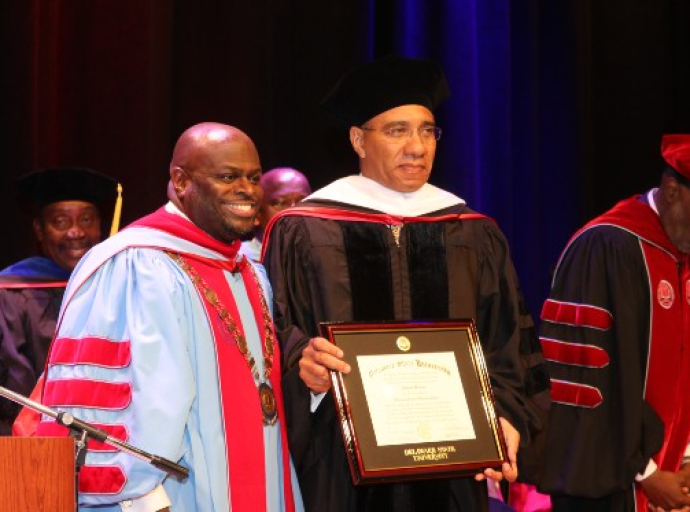 Prime Minister Andrew Holness Receives Honorary Doctorate from Delaware State University