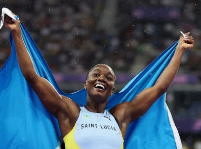 Olympic 100 metres champion, Julien Alfred of St Lucia