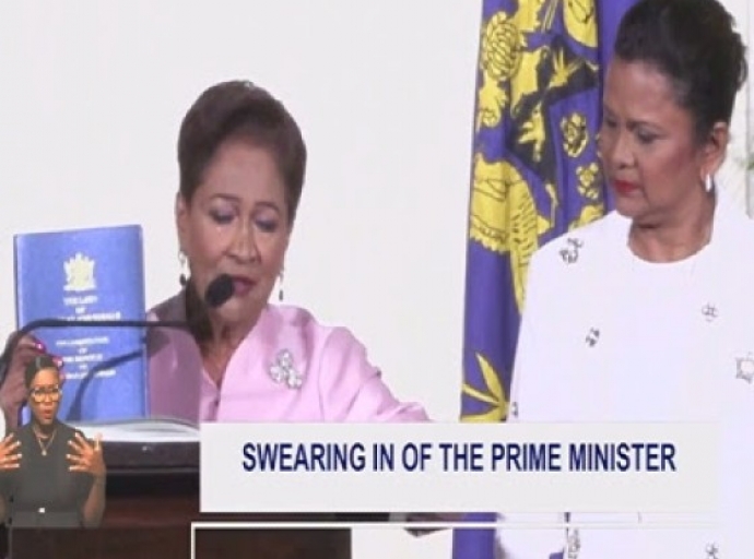 Trinidad and Tobago Prime Minister Persad Bissessar Sworn in For a Second Time as Head of Government