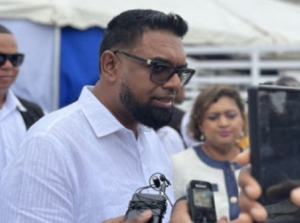President Irfaan Ali answering questions from the media on Tuesday