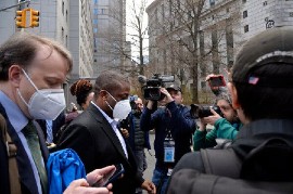The former lieutenant governor surrendered to the FBI in Manhattan Tuesday morning. (Photo credit: Jefferson Siegel for The New York Times)