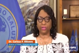 Dr. Carissa Etienne, speaking during Wednesday’s PAHO news conference