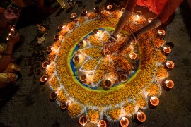 This year, the five-day festival of lights began on Thursday November 4th. (Photo by Subir Basak / Getty Images)