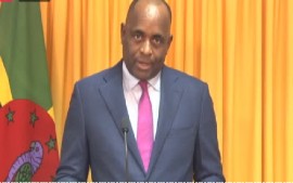Prime Minister Roosevelt Skerrit addressing the nation after United Kingdom imposed visa restrictions on Dominicans (CMC Photo)