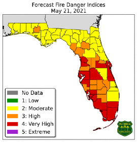 Florida Forest Service Forecast Fire Danger Indices