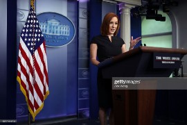 WASHINGTON, DC - JULY 09: White House Press Secretary Jen Psaki speaks during a daily briefing at the James Brady Press Briefing Room of the White House July 9, 2021 in Washington, DC. Psaki held a daily briefing to answer questions from members of the press. (Photo by Alex Wong/Getty Images)