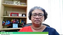 CARPHA executive director, Dr. Joy St. John during interview (CMC Photo)