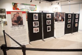 At left, a section of the LJB exhibit which chronicles the life of Senator Bullard.