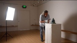 Roberto Mazzara inspects the Bell of Santa Maria.