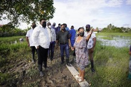 President Dr. Mohamed Irfaan Ali tours flooded areas