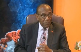 Sir Molwyn Joseph speaking on ABS TV on Monday night