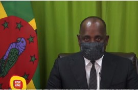 Prime Minister Roosevelt Skerrit during his television program on Sunday night (CMC Photo)
