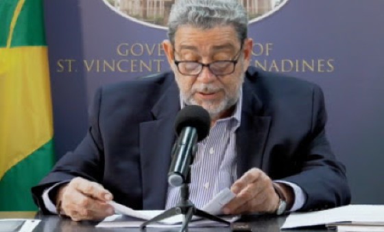 Prime Minister Dr. Ralph Gonsalves announcing the oil import under PetroCaribe agreement (API Photo)