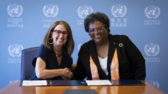 Rebeca Grynspan, General Secretary of UNCTAD and Mia Mottley, Prime Minister of Barbados
