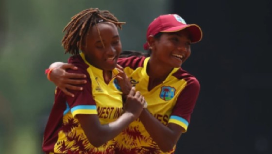 West Indies Under-19 Women’s captain Samara Ramnath (right) and Erin Deane shared six wickets between them