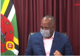 Prime Minister Roosevelt Skerrit speaking on his television programme on Sunday night (CMC Photo)