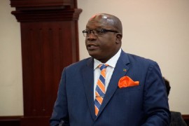 Prime Minister and Minister of Finance, Dr. Timothy Harris making his presentation in National Assembly on Thursday.