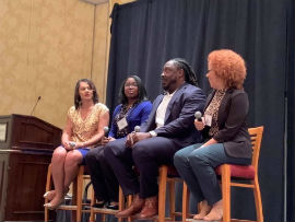 Panelists discuss survival skills and strategies at the Teachers of Color Summit sponsored by the Florida Education Association