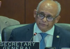 OAS Secretary general, Albert Ramdin, addressing Permanent Council on the recent visit of a delegation to Haiti
