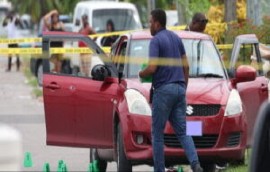 Police at a murder scene n The Bahamas this year (File Photo)