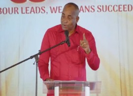 Dominica Prime Minister addressing annual conference of the ruling Barbados Labour Party (BLP) on Sunday (CMC Photo)