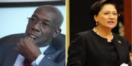 Prime Minister Kamla Persad Bissessar (Right) and former prime minister Dr. Keith Rowley (File Photo)