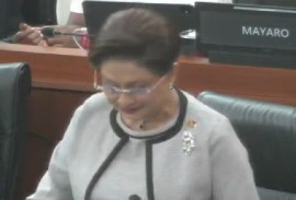 Prime Minister Kamla Persad-Bissessar announcing new tax initiative in the Parliament on Friday (CMCC Photo)