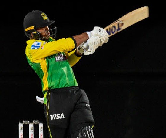 Brandon King pulls during his half-century for Jamaica Tallawahs. (Photo courtesy CPL Media)