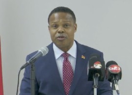 Former foreign affairs minister Dr. Amery Browne, speaking at news conference on Monday (CMC Photo)