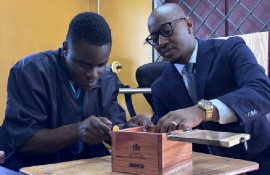 St. Lucia’s Education Minister Danny Butcher, has visited the Windsor School of Special Education in Jamaica (JIS Photo)