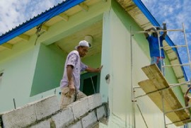 Work being done on a school in the capital, Kingstown (CMC Photo)