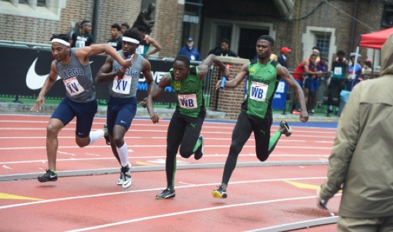 Calabar High School 2019 4x100m team in Action (Photo Credit: Collin Reid)