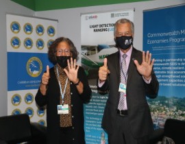 CARICOM Secretary General Dr. Carla Barnett and her Pacific Island Forum counterpart Henry Puna (CARICOM Photo)