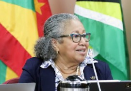 CARICOM Secretary General Dr. Carla Barnett addressing trade and economic development ministers on Tuesday.