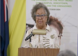 CARICOM Secretary General, Dr. Carla Barnett, addressing the opening of the 18th annual Caribbean Week of Agriculture (CWA)