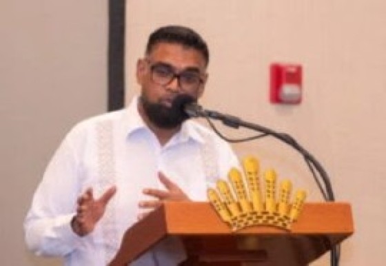 President Irfaan Ali addressing the 136th General Meeting of the Georgetown Chamber of Commerce and Industry (GCCI)