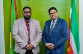 Preisdent Dr. Irfaan Ali and President Chandrikapersad Santokhi