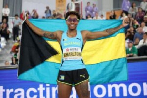 World record-holder Devynne Charlton successfully defended her 60m hurdles title, winning a thrilling race of record depth in 7.72 at the World Athletics Indoor Championships Nanjing 25. PHOTO: World Athletics