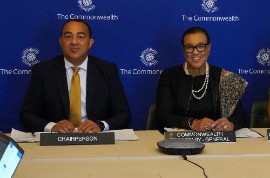 Jamaica’s Minister of Health and Wellness Dr. Christopher Tufton and Commonwealth Secretary-General, Patricia Scotland.