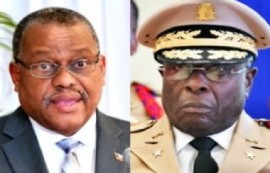 Prime Minister Garry Conille and the new Commander of the Armed Forces, Derby Guerrier.