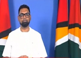 Guyana President Dr. Irfaan Ali addressing the Caribbean Examination Council (CXC) Summit taking place in Trinidad and Tobago on Wednesday (CMC Photo)