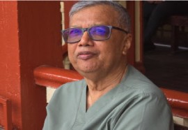 Dr. Kawal Dalip, sitting outside magistrate’s court on Tuesday.