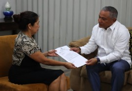 Governor General, Dame Froyla Tzalam with Prime Minister John Briceño (Office of the Prime Minister Photo)