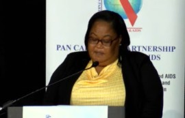 Diana Weekes, addressing regional forum (CMC Photo)