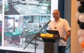 Minister of Health Dr. Frank Anthony speaking at the Cardiology and Endocrine Symposium (Photo: Ministry of Health)