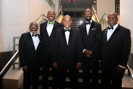 Members committee of the Washington, DC-based David ‘Wagga’ Hunt Scholarship Foundation, from left: Lloyd Anderson, Loxley O’Conner. Michael McPherson Chairman of the Committee Christopher Hunt, and Garth Pottinger, (Photo credit: Derrick Scott)