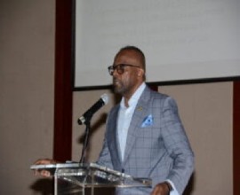 Director of Tourism, Donavan White, addressing the opening of Japex (JIS Photo)