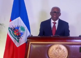 President of the Transitional Presidential Council (TPC), Edgard Leblanc Fils in the video broadcast (CMC Photo)