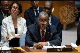 Prime Minister Garry Conille at UN Security Council meeting (Fil Photo_)
